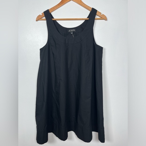 NWT J.CREW Size M Women’s Black Scoopneck shift dress in cotton poplin - Picture 3 of 10